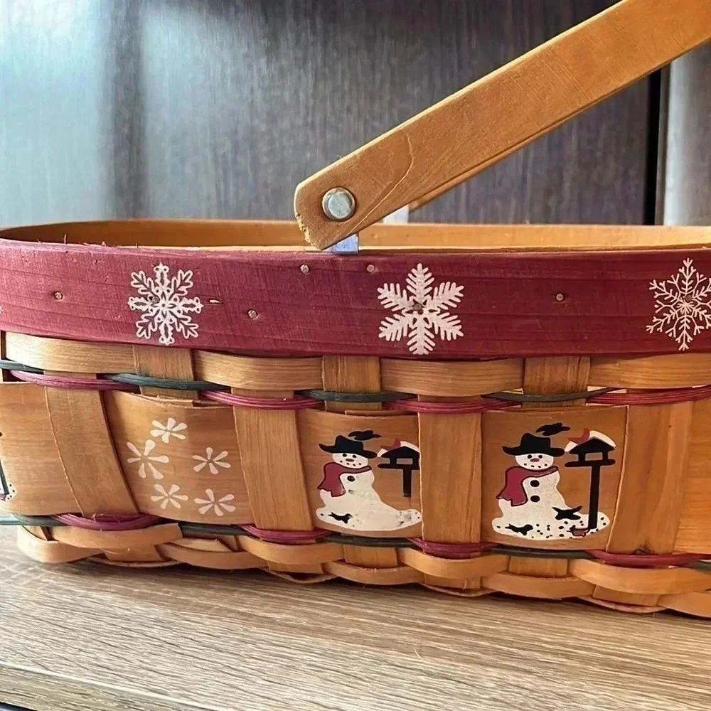Primitive Snowman Basket Farmhouse Decor